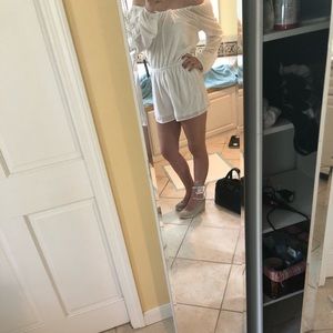 Lulus off Shoulder white romper brand new